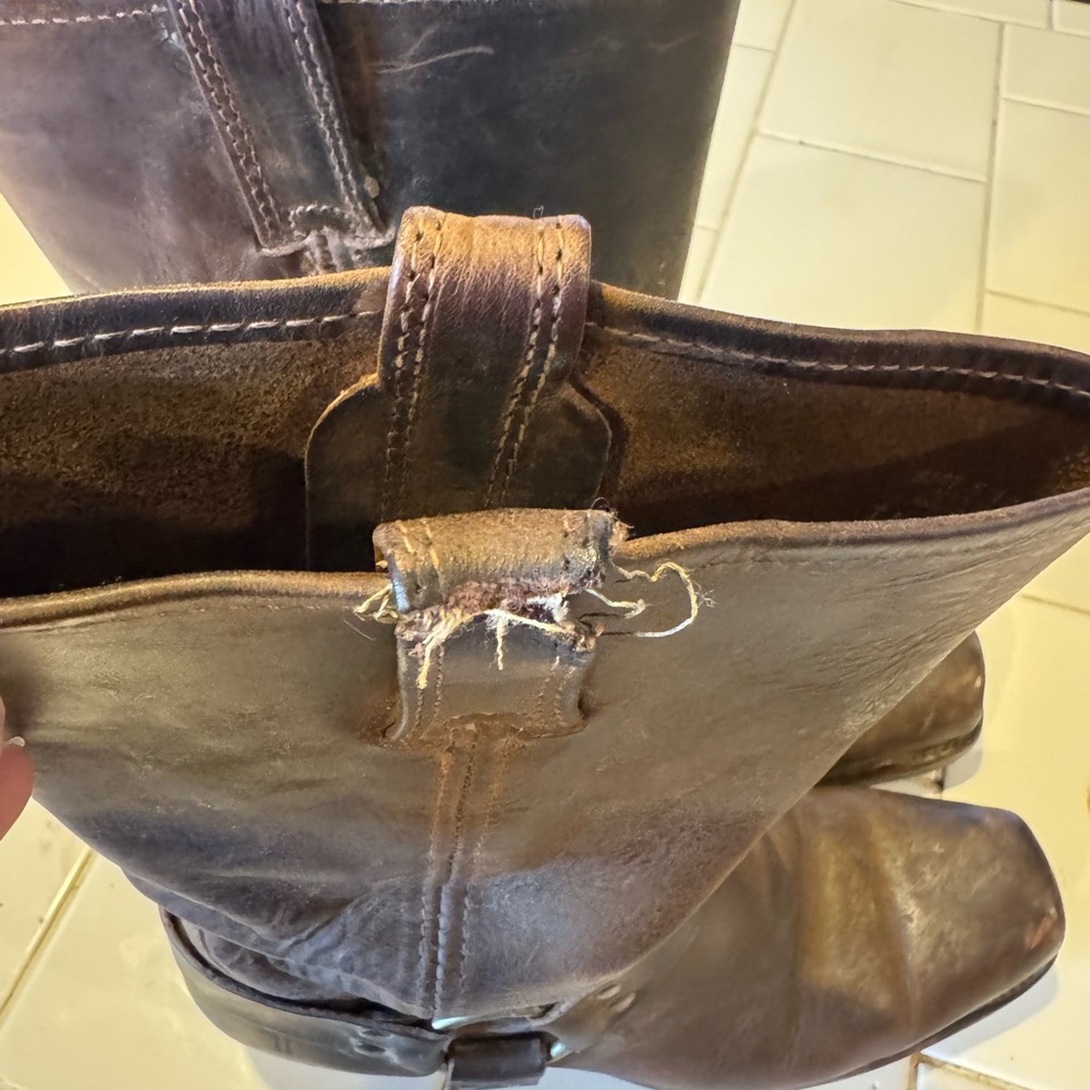 Men’s FRYE AND CO. Brown Leather Harness Boots - Picture 6 of 6